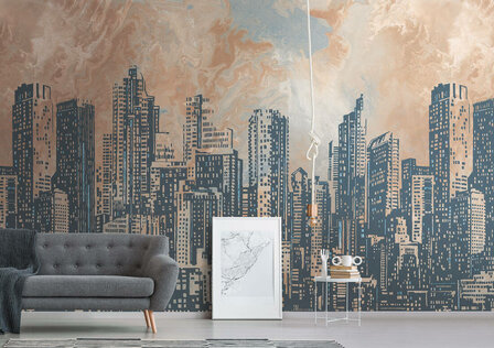 AS Creation The Wall Travel Styles Oranje - 39333-1 - 393331 - Oranje / Grijs