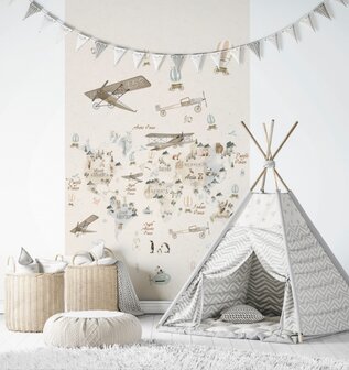 Noordwand Kids Walls Little Adventures 45856 Beige - Blauw