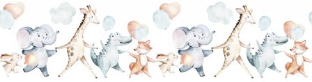 Noordwand Kids Walls Little Adventures Randje 45866 Wit - Groen - Blauw - Bruin