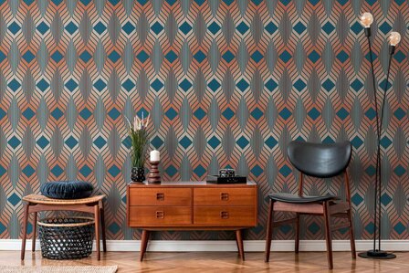 AS Creation Retro Chic - 39532-2 / 395322 Blauw - Rood