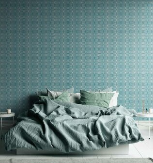 AS Creation Retro Chic - 39534-2 / 395342 Blauw - Cr&egrave;me
