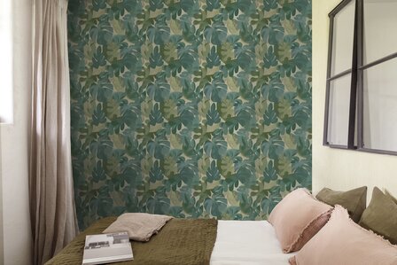 HookedOnWalls BLOMKVIST HANNA 29122 Blauw / Groen (Incl. Gratis Lijm*)