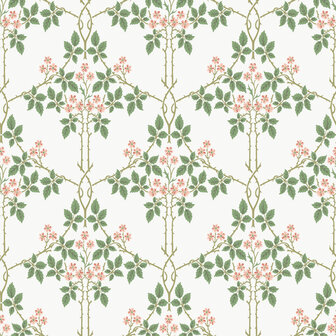 Dutch First Class Hidden Treasures 2 82054 - Wit / groen / rood Behang
