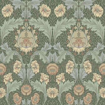 Dutch First Class Hidden Treasures 2 82059 - Groen / abrikoos Behang