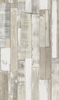 Rasch Kids&amp;Teens sloophout beige wit 203714 Behang