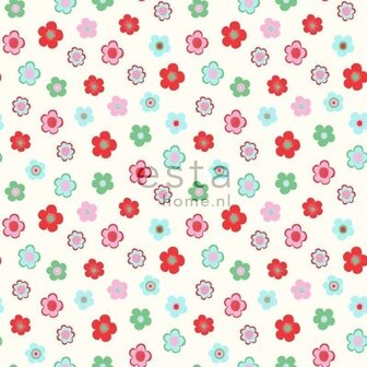 Everybody Bonjour behang 138726 - Rood - Groen Behang