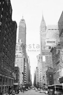 Esta Photowall XL 157706 NY street view - Zwart Wit - Grijs Behang