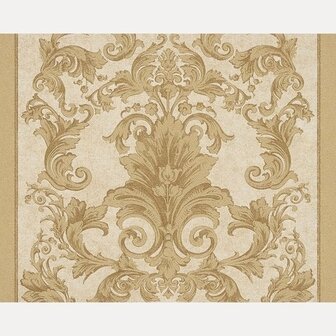 Non woven behang Versace 2 AS Creation Nr. 962165 LAATSTE ROL / Goud / Bruin Behang