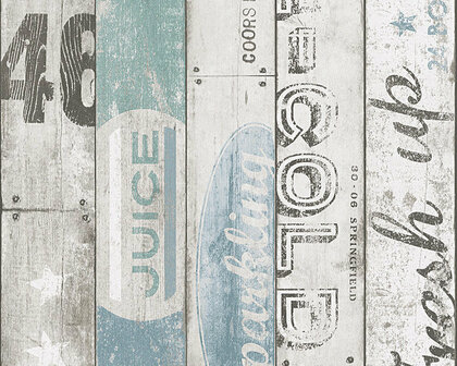As Creation BOYS &amp; GIRLS 5 959503 - Blauw / Grijs Behang