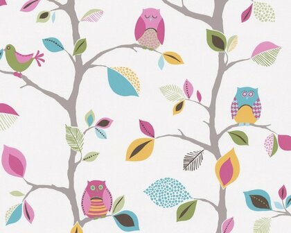 UILEN behang - AS Creation 8563-26 - Multicolour / Groen Behang