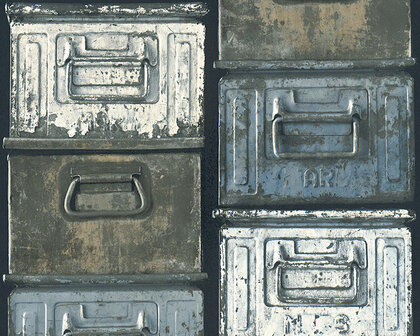 AS Creation Around The World 30675-1 - Blauw / Zwart Behang