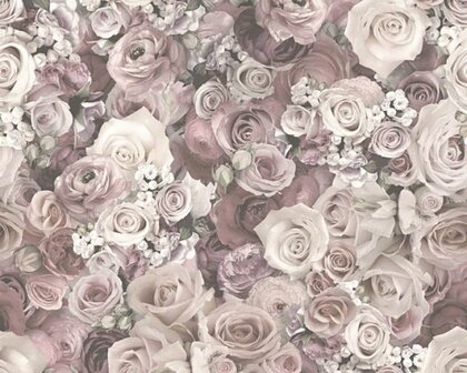 AS Creation Urban Flowers 32722-2 - Roze / Creme Behang