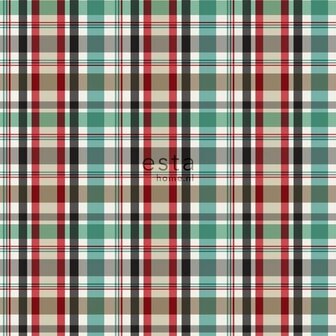 Esta Home College 138817 - Rood - Groen - Bruin Behang