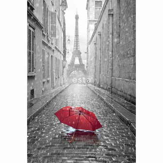 Esta #FAB Red umbrella vlies photowallXL 158811 - Zwart - Rood Behang