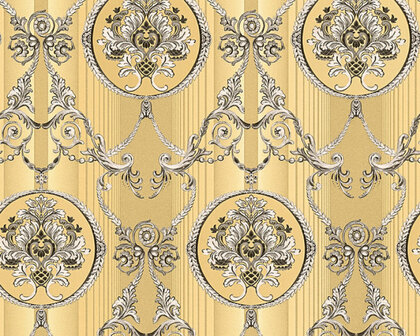 AS Creation Hermitage 10 - 330831/33083-1 - Goud / Grijs Behang