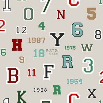 Esta College 138834 - Groen - Beige Behang