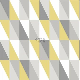 Esta Little Bandits 138921 - Grijs - Geel Behang