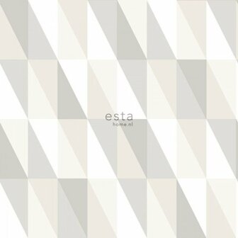 Esta Little Bandits 138922 - Zilver - Wit - Grijs - Beige Behang