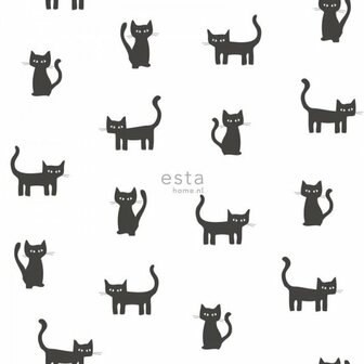 Esta Little Bandits 138928 - Zwart Wit Behang