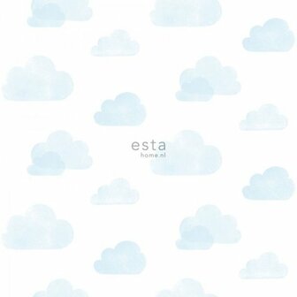 Esta Little Bandits 138930 - Wit - Blauw Behang