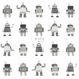 Esta Little Bandits 138939 - Zwart Wit Behang