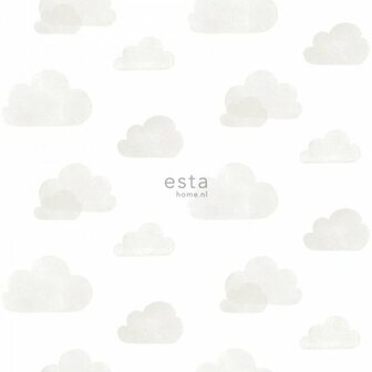 Esta Little Bandits 138945 - Wit - Grijs Behang