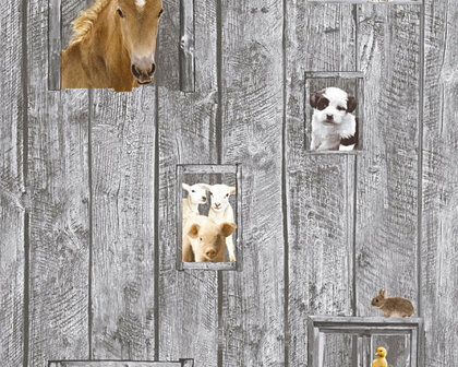 AS Creation Little Stars 35842-1 - Grijs / Bruin Behang
