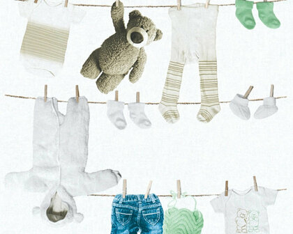 AS Creation Little Stars 35844-2 - Groen / Creme Behang
