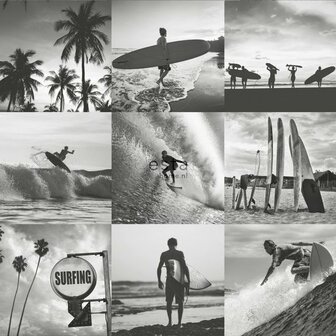 Esta Regatta Crew - Surf Edition 138955 - Zwart Wit - Grijs Behang