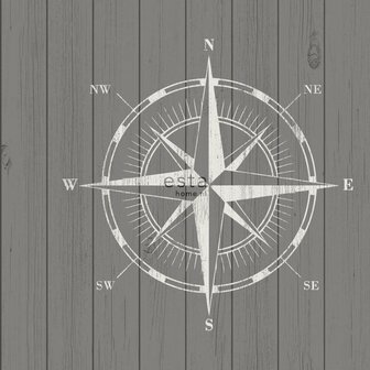 Esta Regatta Crew - Surf Edition 138976 - Zwart Wit - Grijs Behang
