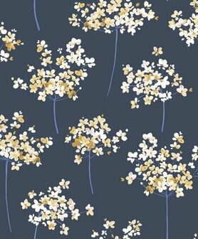 Casadeco Florescence FLRE82336533 - Geel / Blauw Behang