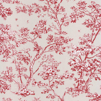Casadeco Fontainebleau FONT81528104 - Rood / Beige Behang