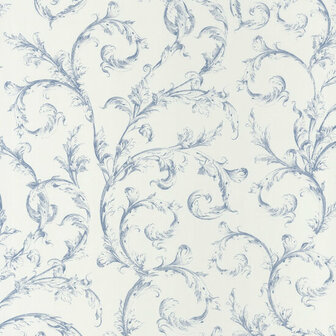 Casadeco Fontainebleau FONT81536204 - Blauw / Wit Behang