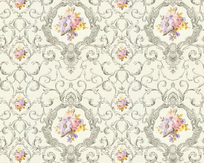 AS Creation Chateau 5 34391-3 - Zilver / Grijs Behang