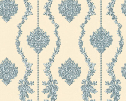 AS Creation Chateau 5 34493-6 - Blauw / Zilver Behang