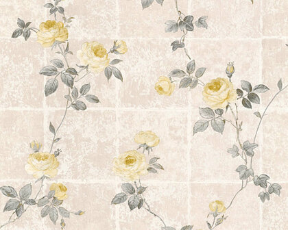 AS Creation Chateau 5 34501-3 - Geel / Grijs Behang