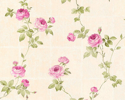 AS Creation Chateau 5 34501-4 - Roze / Groen Behang