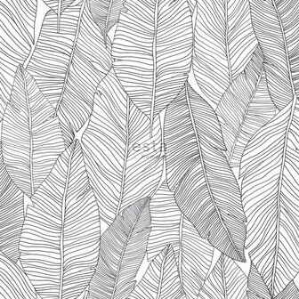Esta Home Jungle Fever 139011 - Zwart Wit Behang
