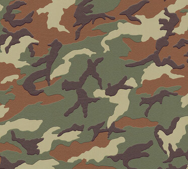 AS Creation Boys &amp; Girls 3694-06 Camouflage / Legerprint / Groen / Bruin Behang