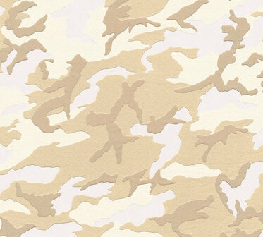 AS Creation Boys &amp; Girls 3694-20 Camouflage / Legerprint / Beige / Bruin Behang