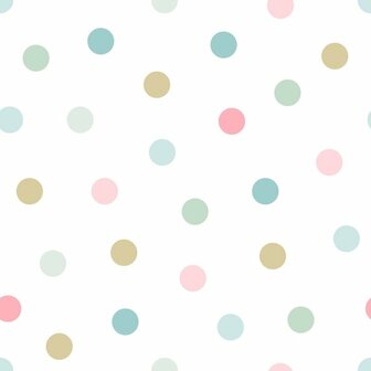Esta Let&#039;s Play 139041 - Wit - Roze - Goud - Blauw Behang