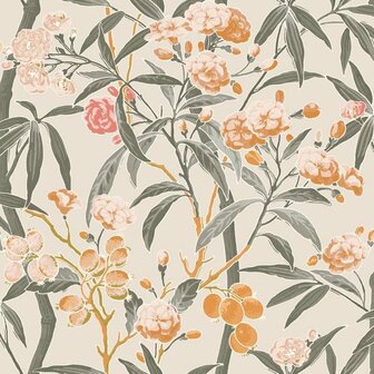 Casadeco Cuba CBBA84333348 - Oranje / Beige Behang