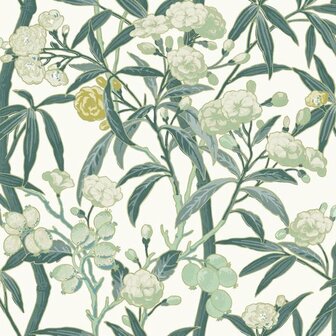 Casadeco Cuba CBBA84337109 - Groen / Wit Behang