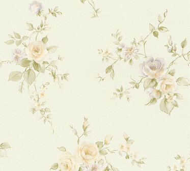 AS Creation Romantico 3723-45 | 372345 - Creme / Groen Behang