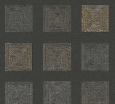 AS Creation Ethnic Origin 37172-4 | 371724 - Zwart / Goud Behang