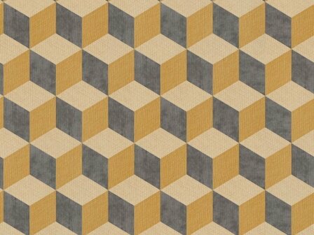 BN Wallcoverings Cubiq 220367 - mosterd Behang