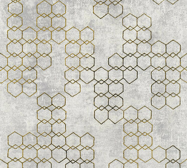AS Creation New Walls 37424-4 | 374244 - Grijs / Goud Behang