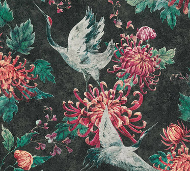 AS Creation Asian Fusion 37464-3 | 374643 - Zwart / Rood Behang