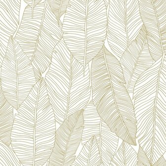 Esta Home Black &amp; White 139125 - Wit - Goud Behang