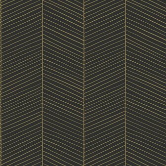 Esta Home Black &amp; White 139136 - Zwart - Goud Behang
